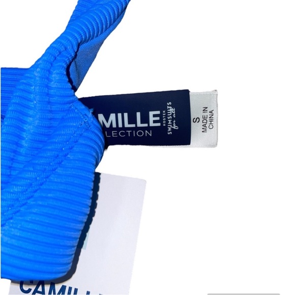 NWT Swimsuits For All Ribbed Electric Blue Bikini Swim Set (size S) - Picture 3 of 13